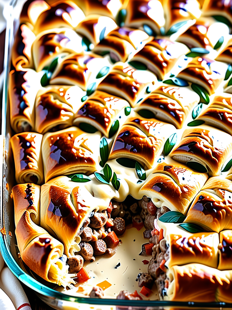 sausage cream cheese crescent roll casserole