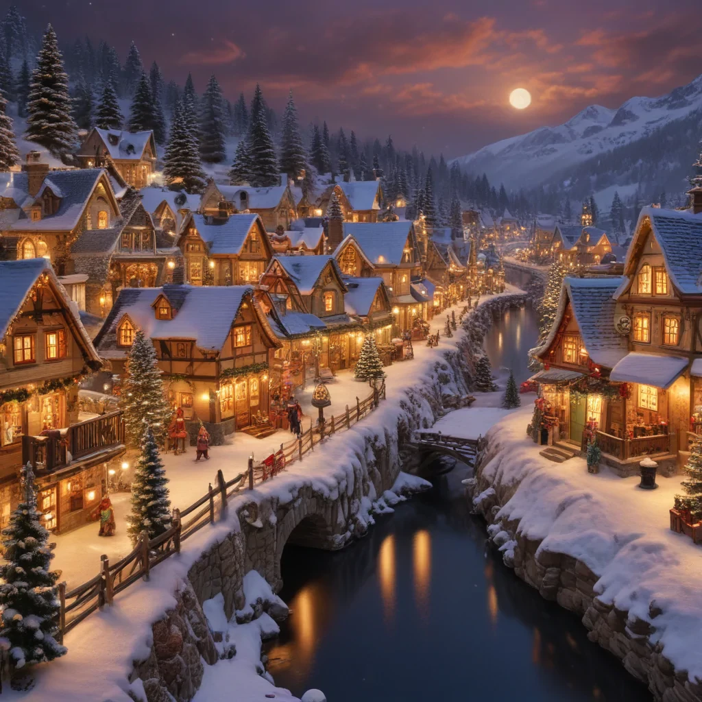 christmas village wallpaper