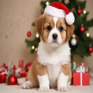 cute christmas dog wallpaper