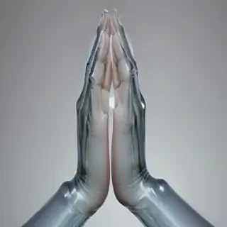 transparent praying hands