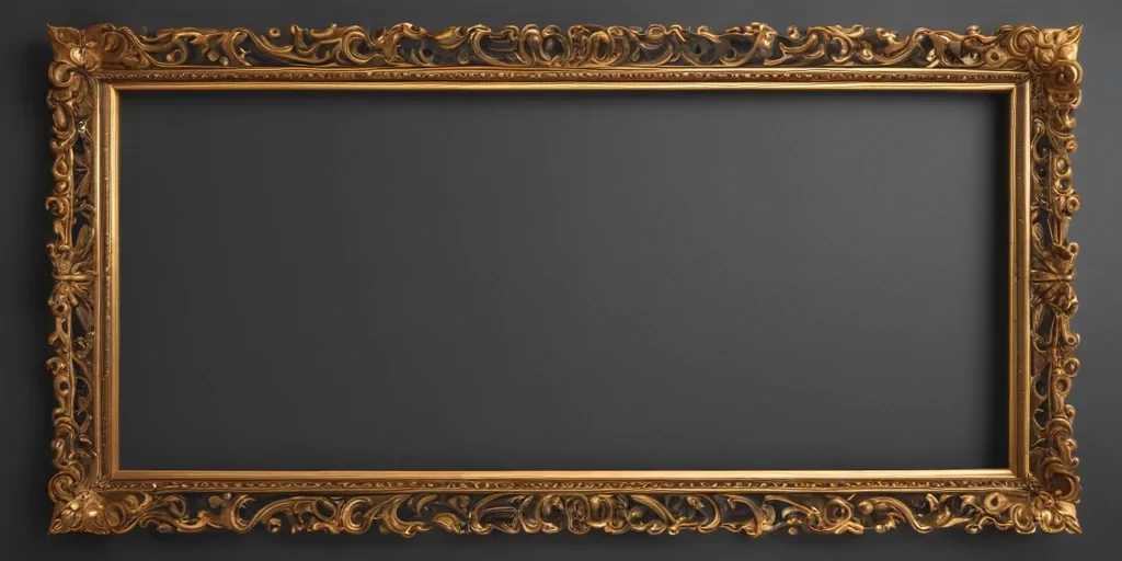 rectangle gold frame png