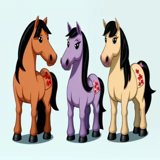 cartoon horses