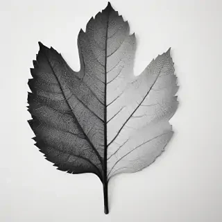 leaf white and black