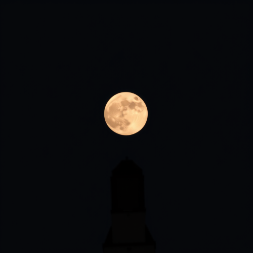 Capture a full moon against a black sky with a DSLR camera, 300mm lens, f/8 aperture, ISO 100, 1/250 sec shutter speed, shooting from a tripod for stability.