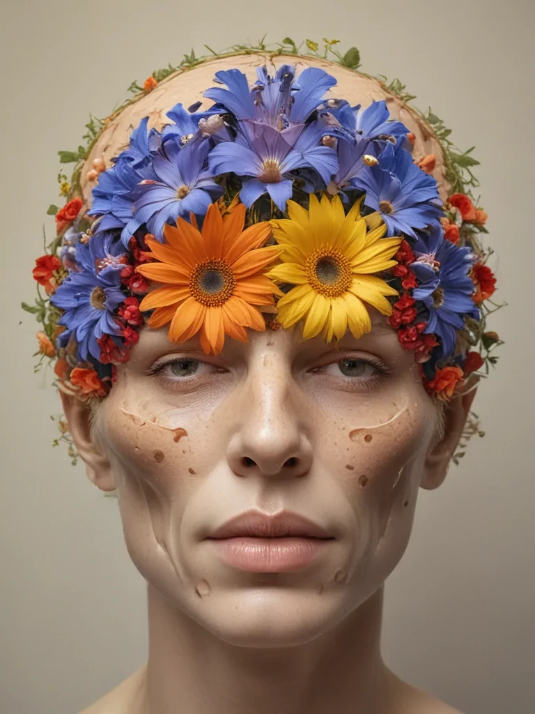 half brain half flowers