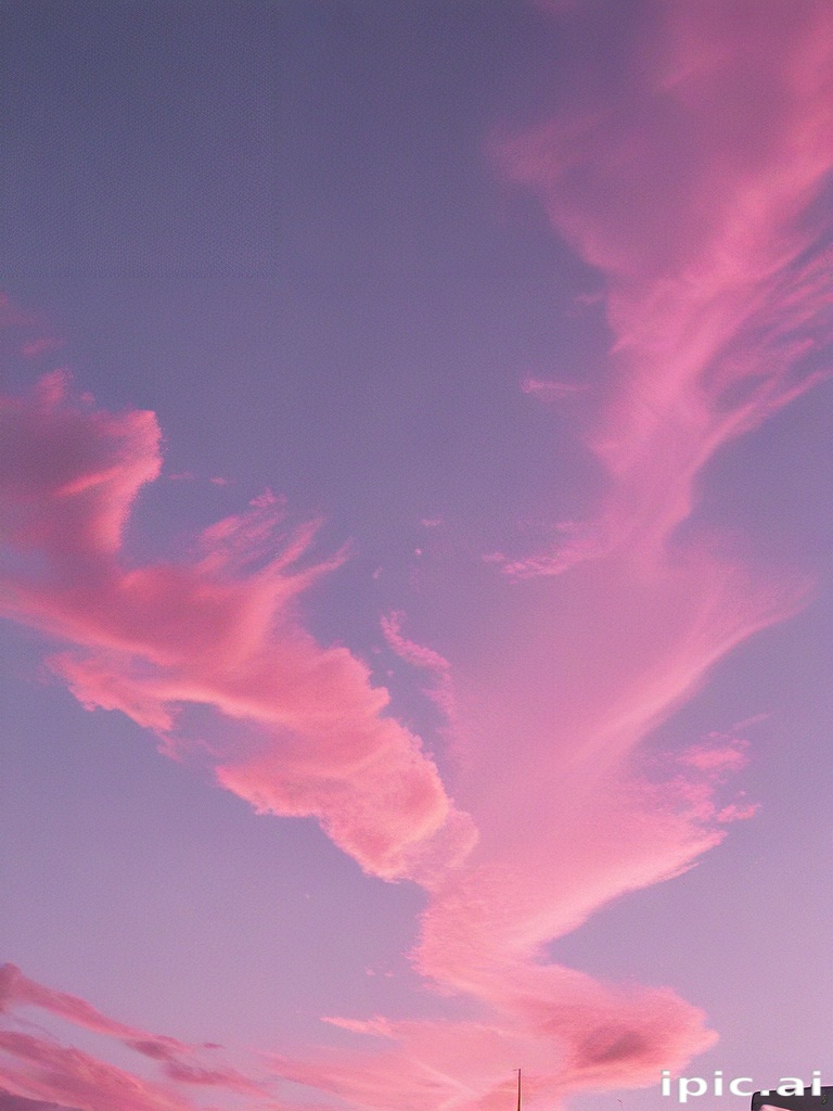 Beautiful Pink and Purple Clouds Painting the Evening Sky at Sunset