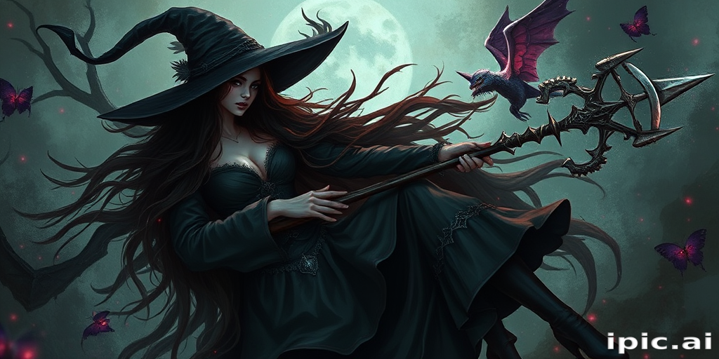 beautiful dark witch fantasy art