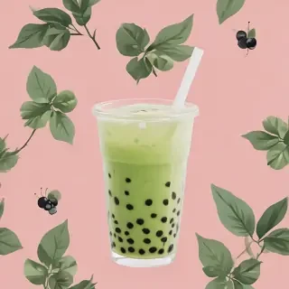 aesthetic boba tea background
