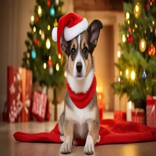 christmas dog background