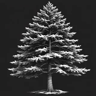 black and white pine tree clipart