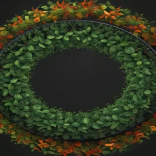 circle with leaves