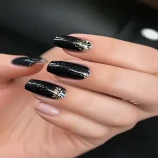 black with glitter