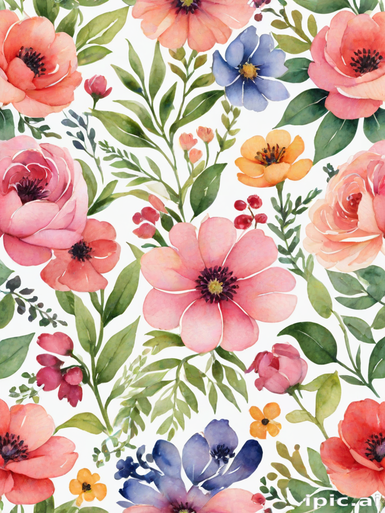 watercolor flowers clipart