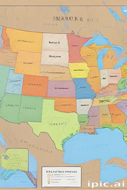 map of united states with states