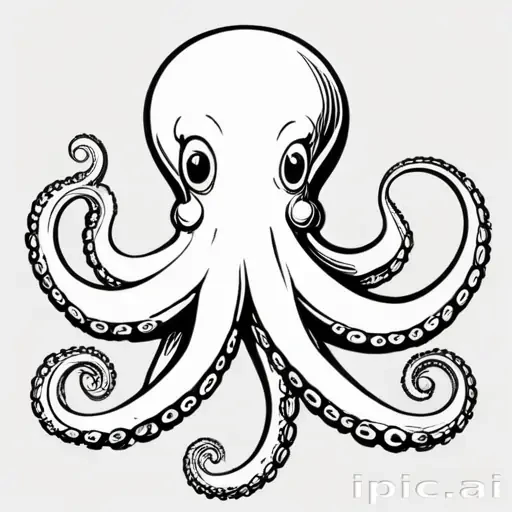 octopus clipart black and white