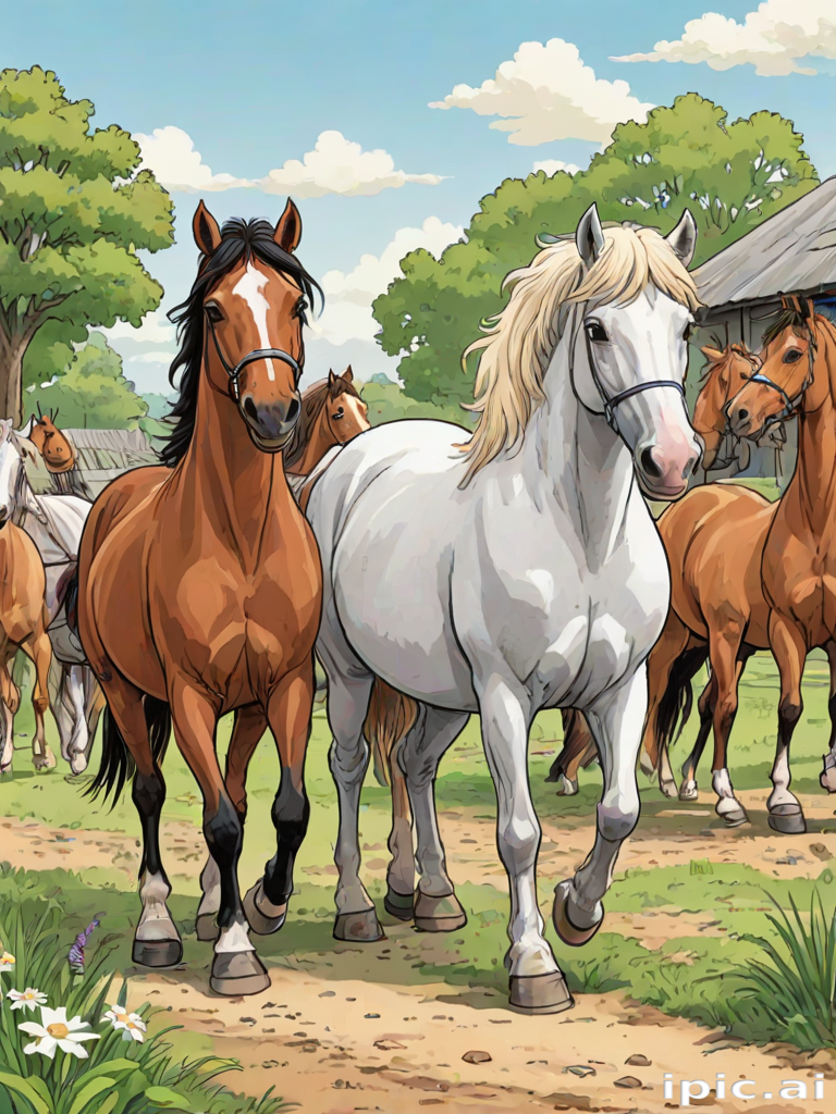 horses cartoon
