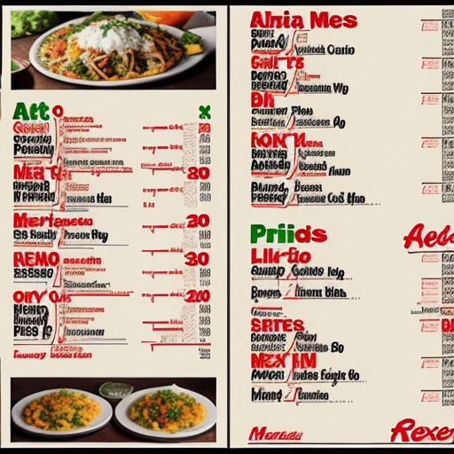 alfredo's a mexican food menu