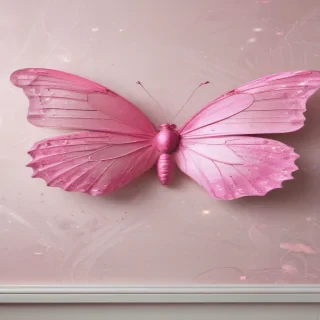 glitter pink butterfly wallpaper