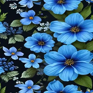 blue flowers transparent background