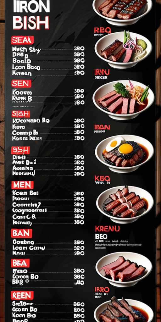 iron dish korean bbq menu