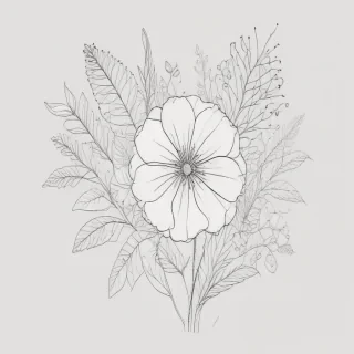 floral line art