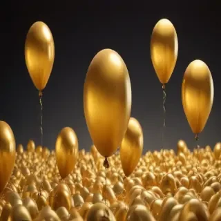 golden balloons