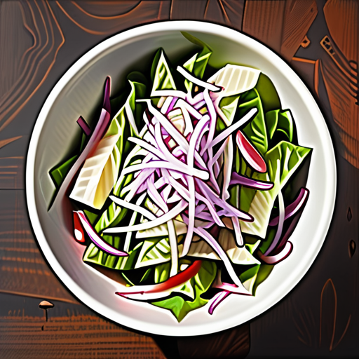 shredded salad ingredient in 2-down cuisine