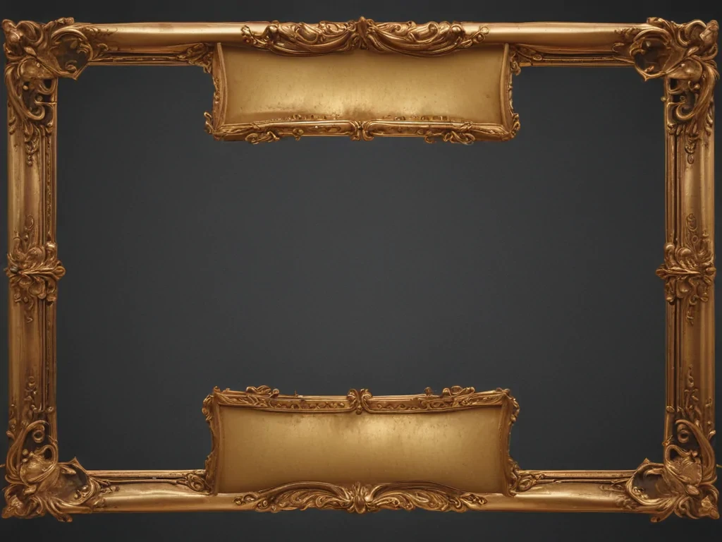 rectangle golden frame png