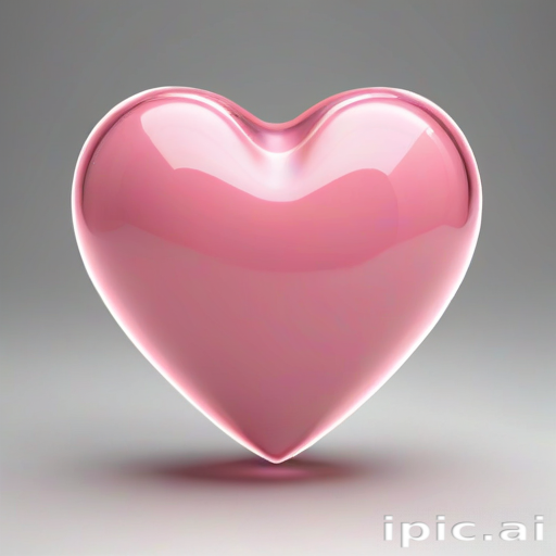 Shiny Pink Heart Symbolizing Love and Affection in a Modern Design