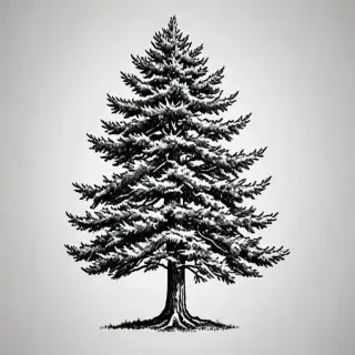 pine tree clip art black and white