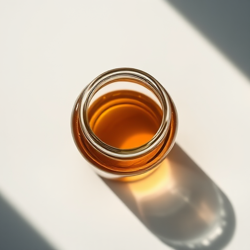 Create a high-resolution image of a jar, captured in natural light with a Canon EOS R5, 50mm lens, f/1.8 aperture, 1/200 sec shutter speed, top-down view, minimalistic style, emphasizing sharp lines and shadows for depth.