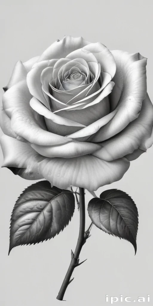 rose clip art black and white