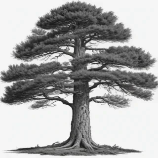 pine tree clip art black and white