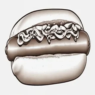 hot dog clipart black and white
