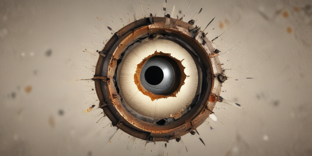 Intriguing Close-Up of a Circular Object with Textured, Rusty Edges