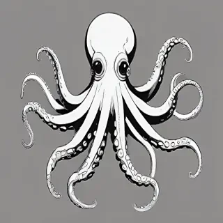 octopus clip art black and white