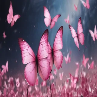 pink butterflies aesthetic