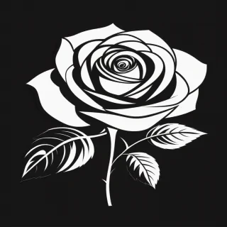 black and white rose clip art