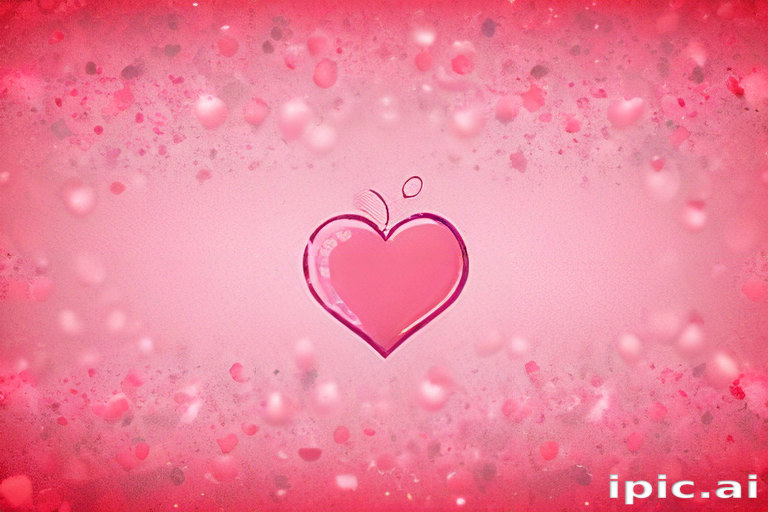 Romantic Heart Design Surrounded by Soft Pink Background and Sparkling ...