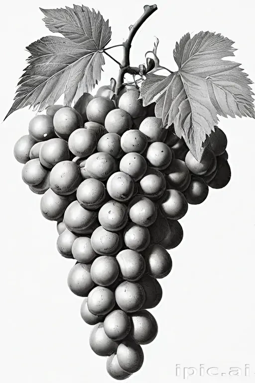 grapes clipart black and white