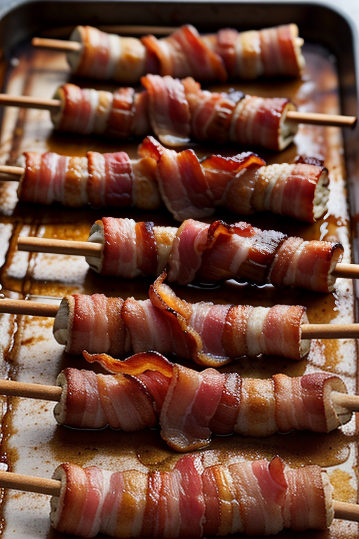 smokies wrapped in bacon with brown sugar and butter