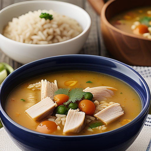 sopa de arroz con pollo