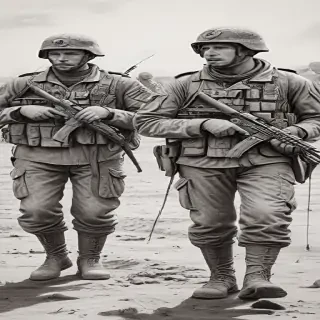 soldiers drawing