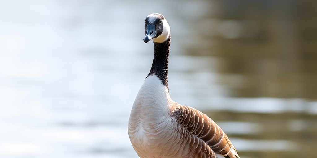 Generate a high-quality image of a goose standing upright with intricate feather details and a transparent background, using a DSLR camera, 50mm lens, f/2.8 aperture, ISO 100, shutter speed 1/250s, in natural lighting, with a shallow depth of field to enhance focus on the goose.