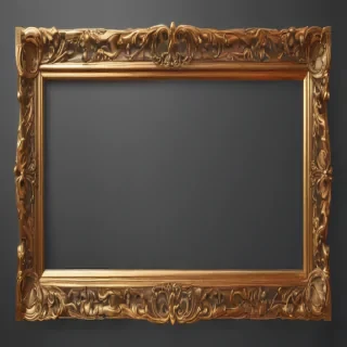 rectangle gold frame png