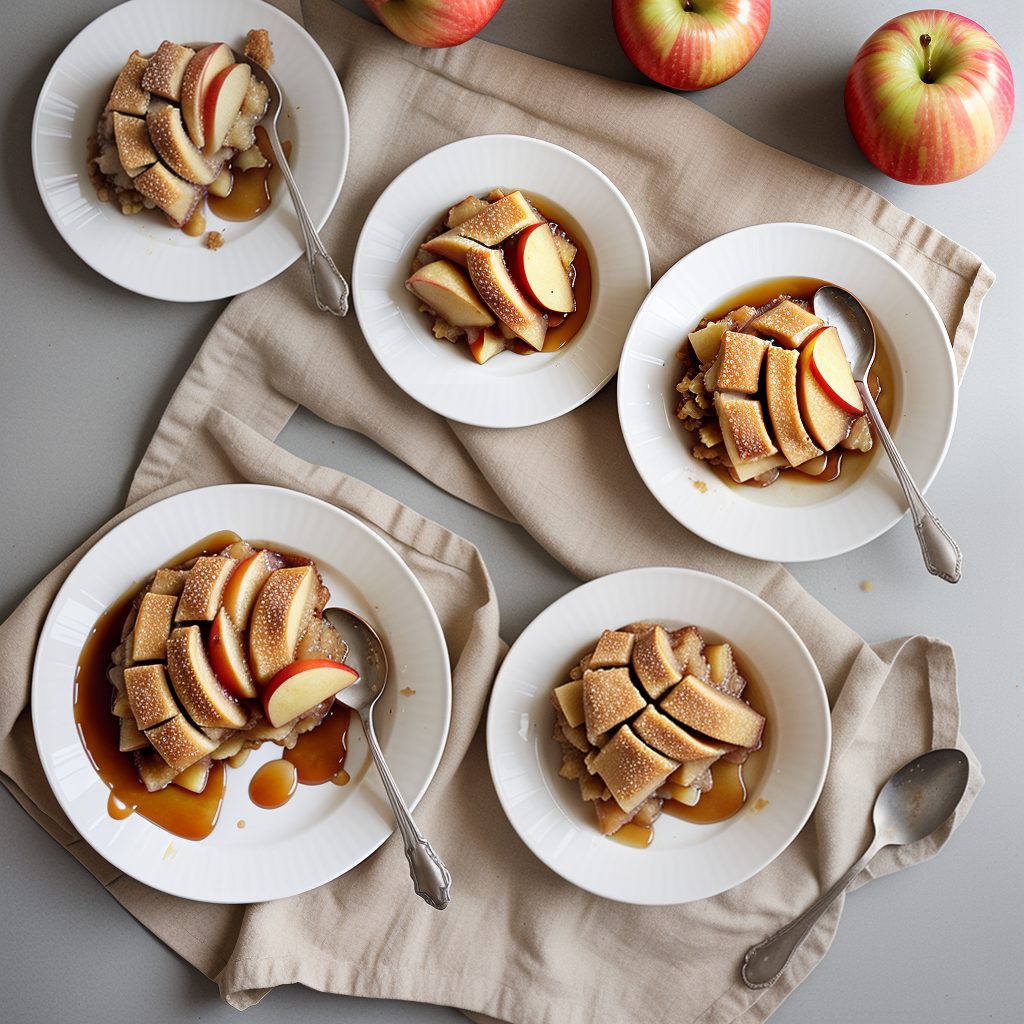 apple cobbler with caramel sauce