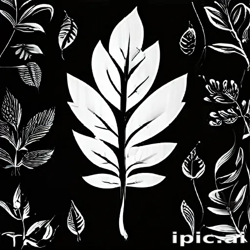 leaves clip art black and white