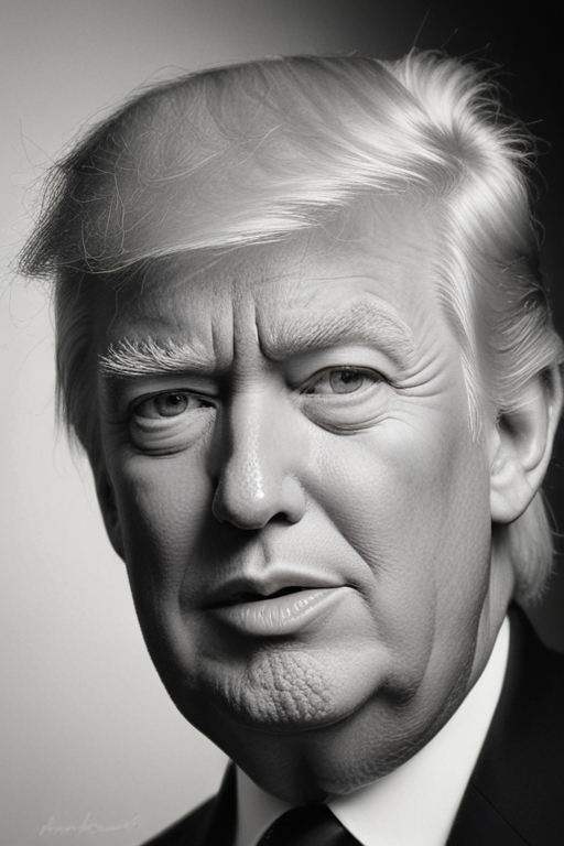 Donald Trump black and white caricatures
