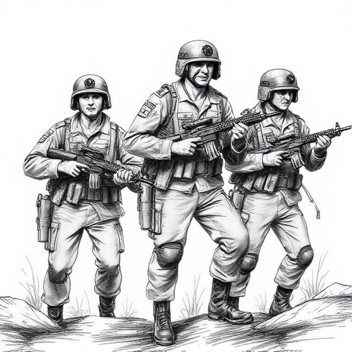 soldiers drawing