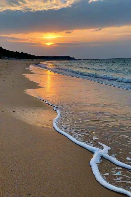 sun set on beach